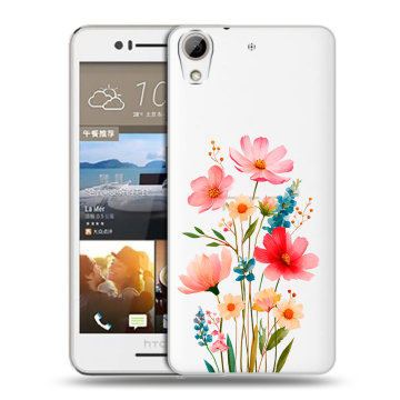 Пластиковый чехол на HTC Desire 728 с принтом Цветы