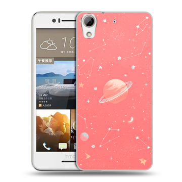 Пластиковый чехол на HTC Desire 728 с принтом Розовый космос