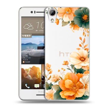 Пластиковый чехол на HTC Desire 728 с принтом Цветы принт
