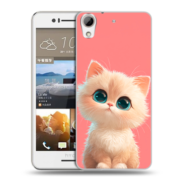 Пластиковый чехол на HTC Desire 728 с принтом Розовый котенок