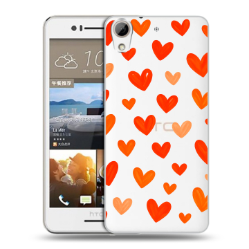 Пластиковый чехол на HTC Desire 728 с принтом Сердечки