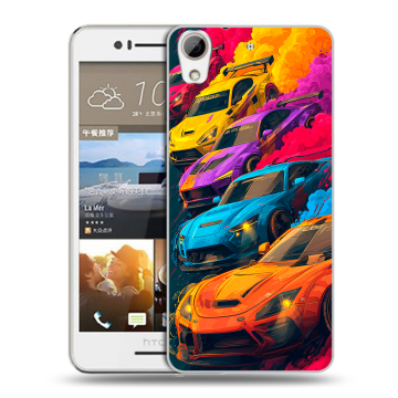 Пластиковый чехол на HTC Desire 728 с принтом Тачки