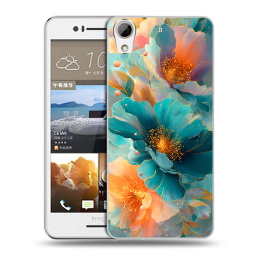 Пластиковый чехол на HTC Desire 728 с принтом Цветы