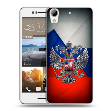 Пластиковый чехол на HTC Desire 728 с принтом Флаг России