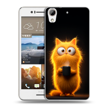 Пластиковый чехол на HTC Desire 728 с принтом Смешной кот