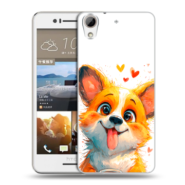 Пластиковый чехол на HTC Desire 728 с принтом корги