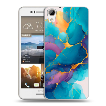 Пластиковый чехол на HTC Desire 728 с принтом Мрамор блестки Пластиковый чехол на HTC Desire 728 с принтом Мрамор блестки