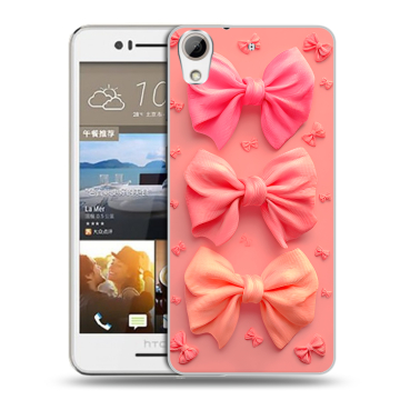 Пластиковый чехол на HTC Desire 728 с принтом Розовые бантики