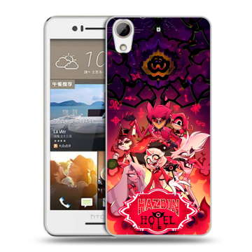 Пластиковый чехол на HTC Desire 728 с принтом Hazbin Hotel Отель Хазбин