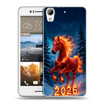 Пластиковый чехол на HTC Desire 728 с принтом Новый год коня Пластиковый чехол на HTC Desire 728 с принтом Новый год коня