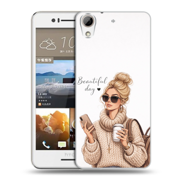Пластиковый чехол на HTC Desire 728 с принтом женский