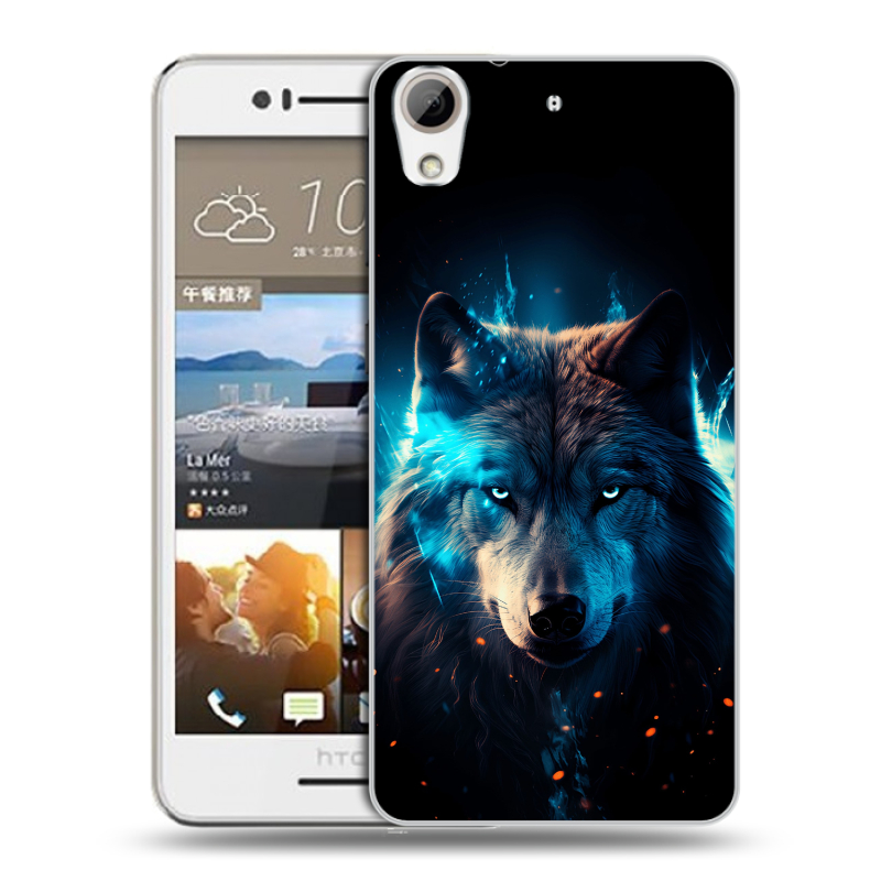 Пластиковый чехол на HTC Desire 728 с принтом Волк ночной Пластиковый чехол на HTC Desire 728 с принтом Волк ночной