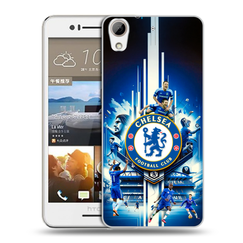 Пластиковый чехол на HTC Desire 728 с принтом Chelsea Челси Пластиковый чехол на HTC Desire 728 с принтом Chelsea Челси
