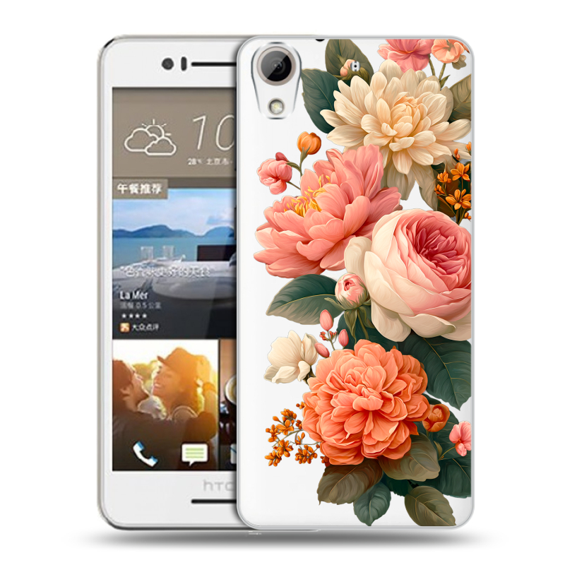 Пластиковый чехол на HTC Desire 728 с принтом цветы Пластиковый чехол на HTC Desire 728 с принтом цветы