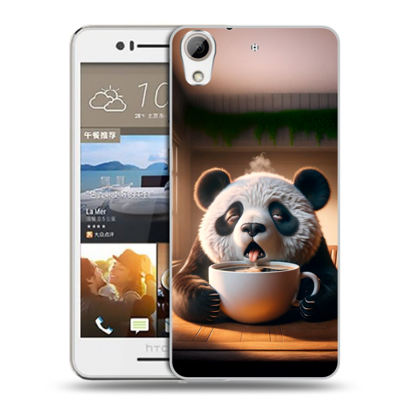 Пластиковый чехол на HTC Desire 728 с принтом смешная панда Пластиковый чехол на HTC Desire 728 с принтом смешная панда