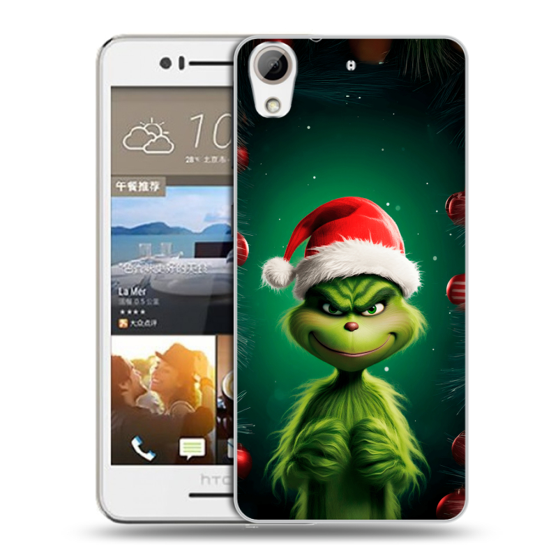Пластиковый чехол на HTC Desire 728 с принтом Гринч Новый год Рождество Пластиковый чехол на HTC Desire 728 с принтом Гринч Новый год Рождество