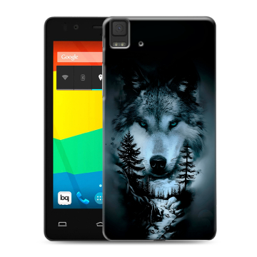 Силиконовый чехол на BQ Aquaris E4.5 с принтом Лесной волк Силиконовый чехол на BQ Aquaris E4.5 с принтом Лесной волк