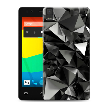 Силиконовый чехол на BQ Aquaris E4.5 с принтом Черные кристаллы Силиконовый чехол на BQ Aquaris E4.5 с принтом Черные кристаллы