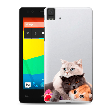 Силиконовый чехол на BQ Aquaris E4.5 с принтом Кошки Силиконовый чехол на BQ Aquaris E4.5 с принтом Кошки