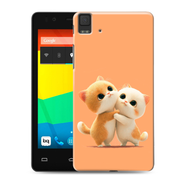 Силиконовый чехол на BQ Aquaris E4.5 с принтом Милые котики Силиконовый чехол на BQ Aquaris E4.5 с принтом Милые котики