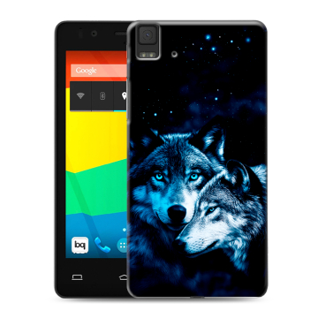 Силиконовый чехол на BQ Aquaris E4.5 с принтом Волки Силиконовый чехол на BQ Aquaris E4.5 с принтом Волки