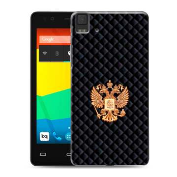 Силиконовый чехол на BQ Aquaris E4.5 с принтом Герб России принт