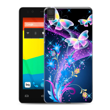Силиконовый чехол на BQ Aquaris E4.5 с принтом Бабочки