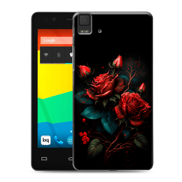 Силиконовый чехол на BQ Aquaris E4.5 с принтом Розы красные