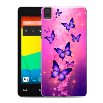 Силиконовый чехол на BQ Aquaris E4.5 с принтом Бабочки