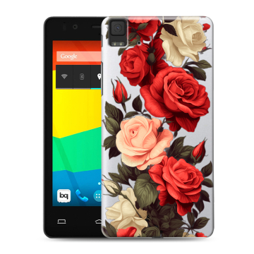 Силиконовый чехол на BQ Aquaris E4.5 с принтом Розы
