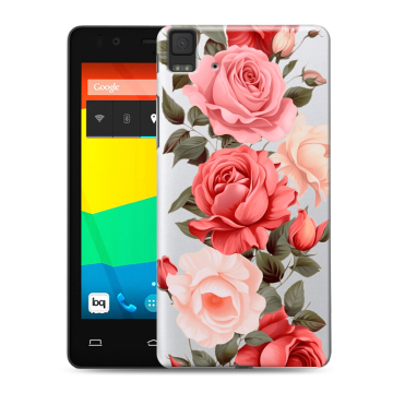 Силиконовый чехол на BQ Aquaris E4.5 с принтом Розы