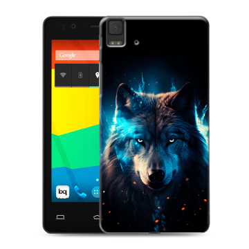 Силиконовый чехол на BQ Aquaris E4.5 с принтом Волк ночной