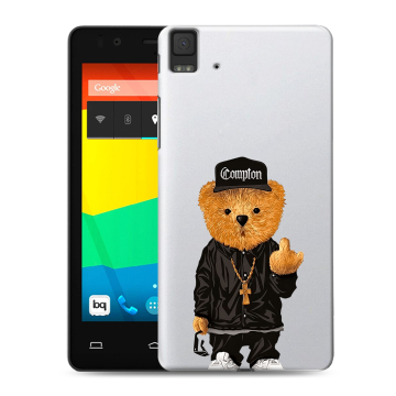 Силиконовый чехол на BQ Aquaris E4.5 с принтом Плюшевый медведь