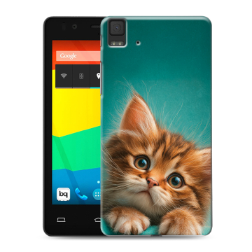Силиконовый чехол на BQ Aquaris E4.5 с принтом котенок