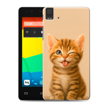 Силиконовый чехол на BQ Aquaris E4.5 с принтом котенок