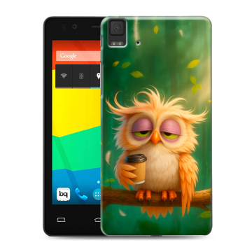Силиконовый чехол на BQ Aquaris E4.5 с принтом сова