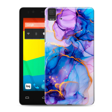 Силиконовый чехол на BQ Aquaris E4.5 с принтом синий мрамор