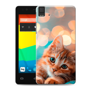 Силиконовый чехол на BQ Aquaris E4.5 с принтом котик
