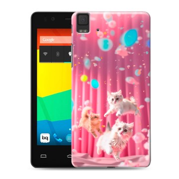 Силиконовый чехол на BQ Aquaris E4.5 с принтом милые котики