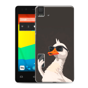 Силиконовый чехол на BQ Aquaris E4.5 с принтом утка в очках