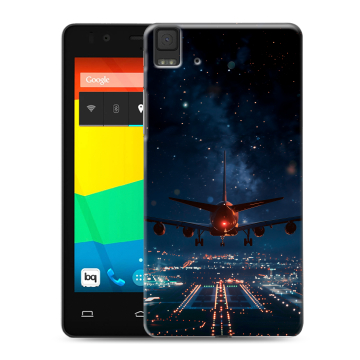 Силиконовый чехол на BQ Aquaris E4.5 с принтом самолет