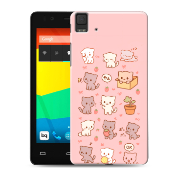 Силиконовый чехол на BQ Aquaris E4.5 с принтом Hello Kitty Хелоу Кити
