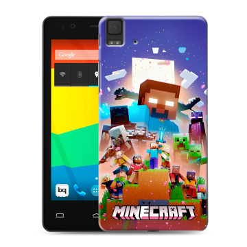 Силиконовый чехол на BQ Aquaris E4.5 с принтом Майнкрафт Minecraft