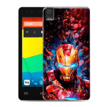Силиконовый чехол на BQ Aquaris E4.5 с принтом Железный человек Ironman