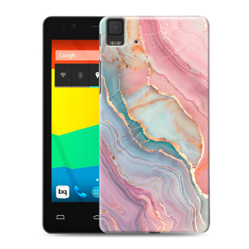 Силиконовый чехол на BQ Aquaris E4.5 с принтом розовый мрамор