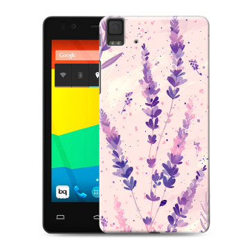 Силиконовый чехол на BQ Aquaris E4.5 с принтом цветы лаванда