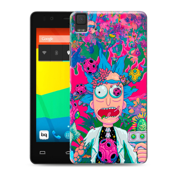 Силиконовый чехол на BQ Aquaris E4.5 с принтом Рик и Морти Rick Morty