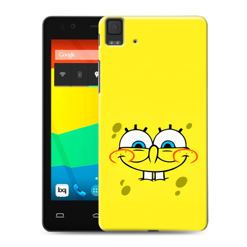 Силиконовый чехол на BQ Aquaris E4.5 с принтом спанчбоб спанч боб