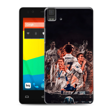 Силиконовый чехол на BQ Aquaris E4.5 с принтом Реал Роналдо Real Ronaldo
