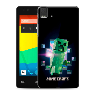 Силиконовый чехол на BQ Aquaris E4.5 с принтом Майнкрафт Minecraft
